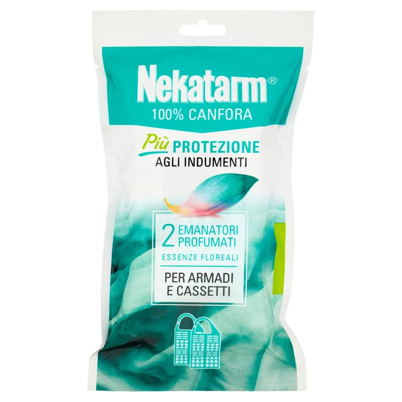 Nekatarm 100% Canfora 2 Emanatori Profumati Essenze Floreali per Armadi e Cassetti 30 g