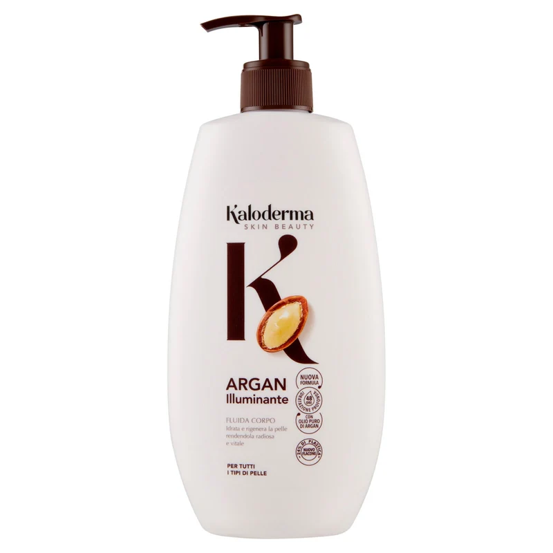 Kaloderma Illuminante Argan Fluida Corpo per Tutti i Tipi di Pelle 400 ml