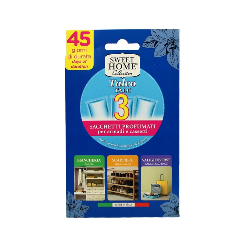 Sweet Home - Sacchetti Profumati Talco Per Cassetti E Armadi - 3 Pezzi
