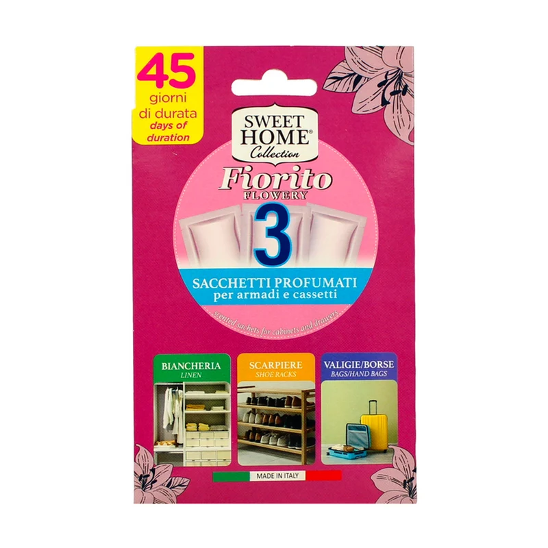 Sweet Home - Sacchetti Profumati Fiorito Per Cassetti E Armadi - 3 Pezzi
