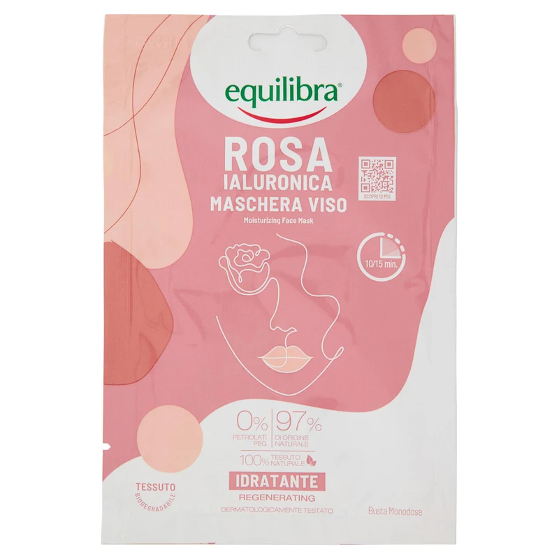 equilibra Rosa Ialuronica Maschera Viso Idratante
