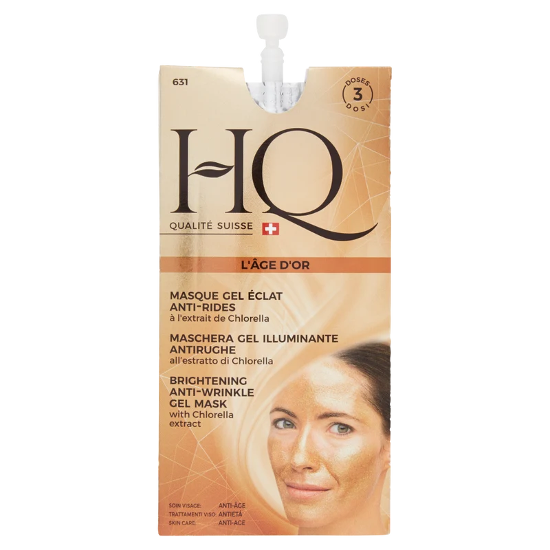 HQ Maschera Gel Illuminante Antirughe all'estratto di Chlorella 3 Dosi 15 ml