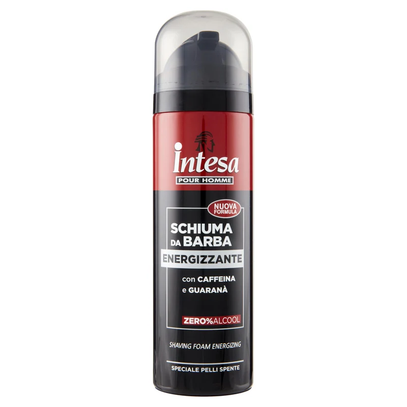 Intesa Pour Homme Schiuma da Barba Energizzante con Caffeina e Guaranà 300 ml