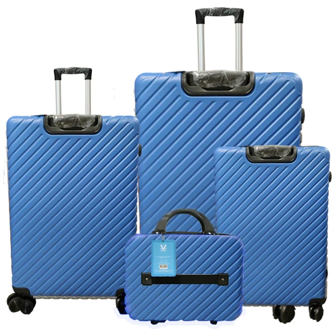 SET 3 TROLLEY +BEAUTY CASE - blu