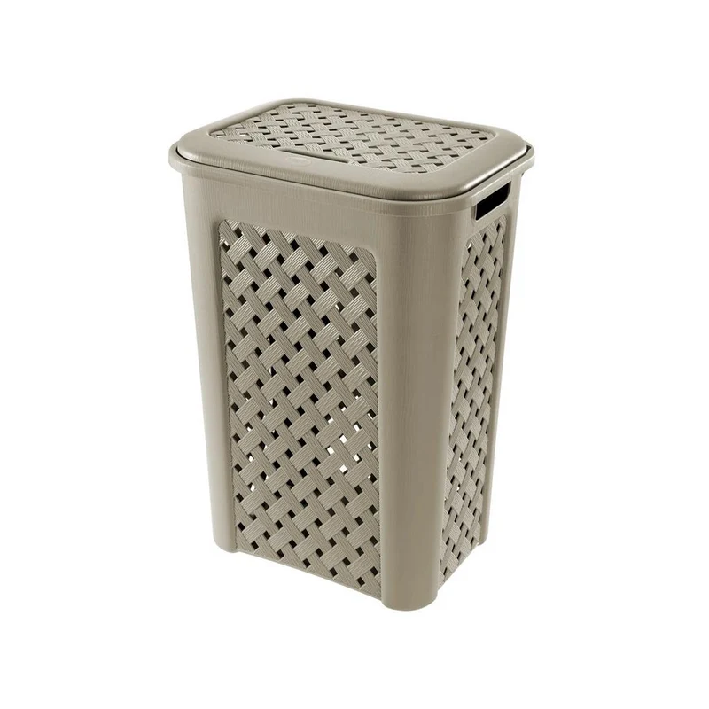 Fatigati - Portabiancheria con Coperchio (50L) - Color Talpa