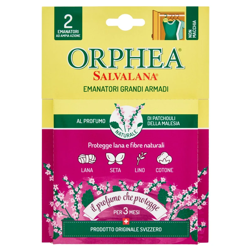 Orphea Salvalana Emanatori Grandi Armadi al Profumo Naturale di Patchouli 2 x 4,4 g
