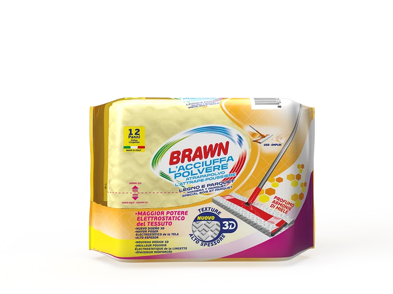 Brawn l'Acciuffa Polvere Legno e Parquet Panni 12 pz