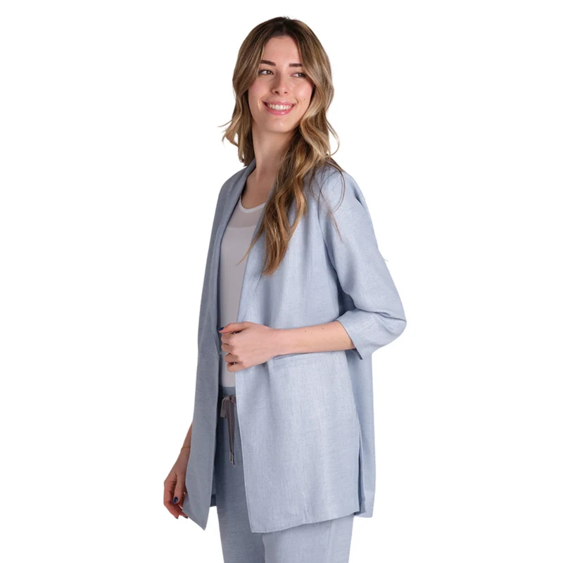 Levita Celeste Mujer Manga 3/4 Fruncida