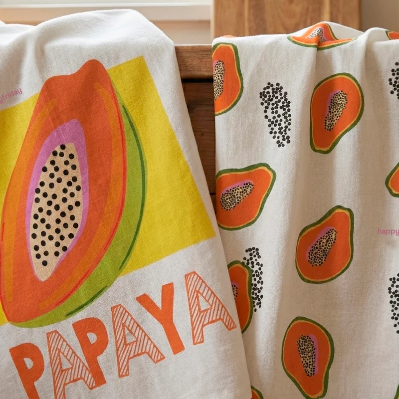 Papaya fruit Paño de cocina 2 ud 70x50 cm