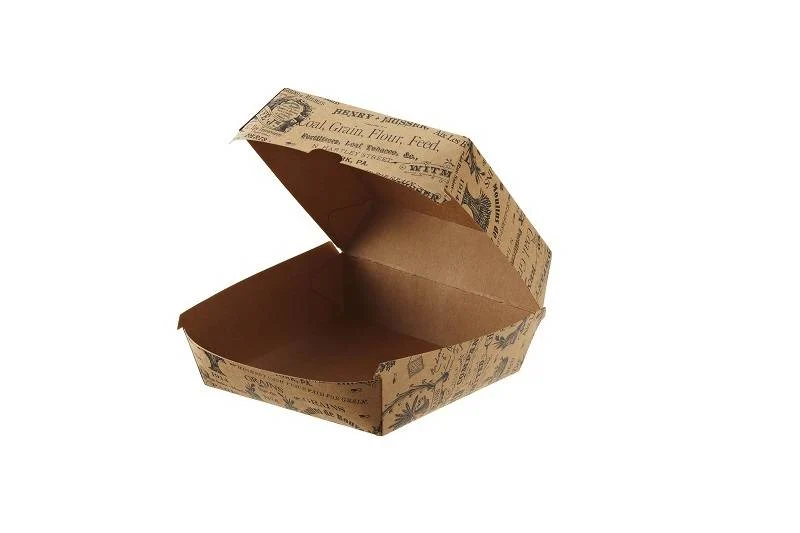 Hamburger box vintage kraft/pe avana cm16x16x9h 900ml