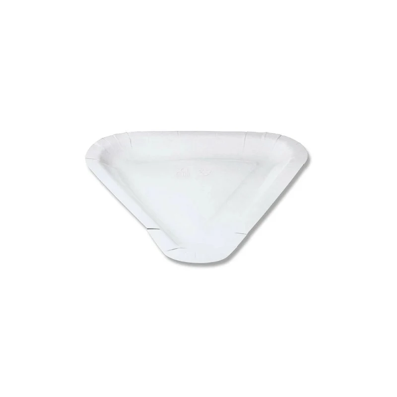Piatto in carta triangolare Trancio di Pizza 1/6 Bianco
