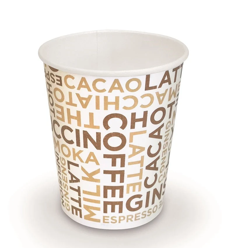 Bicchieri "Coffee white" in carta biodegradabile capacità 6oz/215ml