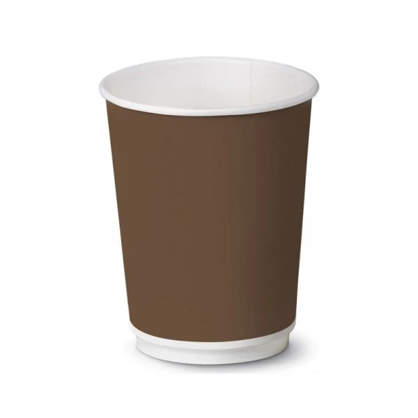 Bicchieri "Linea caldo brown" in carta biodegradabile, capacità 9oz/280ml