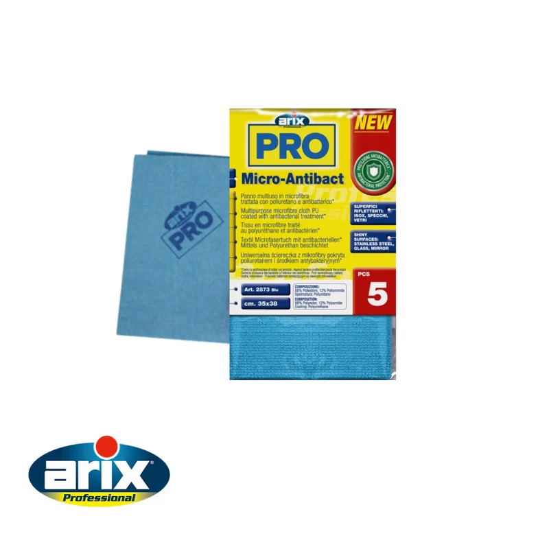5pz Panno Multiuso in Microfibra Antibatterico – 35x38 cm