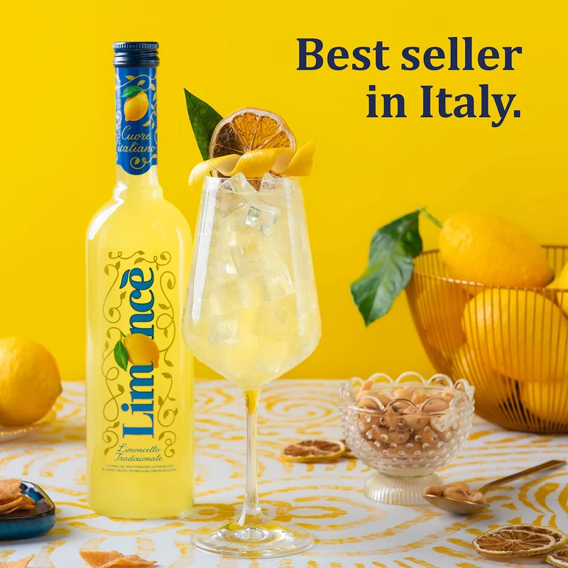 Limoncé, Limoncello naturale da limoni Siciliani 100%, senza coloranti e aromi artificiali - 1 bottiglia da 500 ml