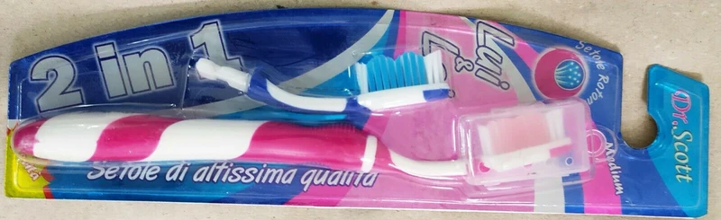 Dr. Scott- Spazzolino da denti 2 in 1 lui e lei setola media x 5 pezzi