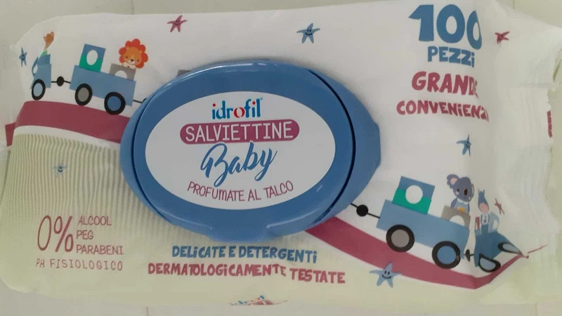 IDROFIL SALVIETTINE BABY DETERGENTI IDRATANTI CON TALCO 100 X 5 -500 PZ