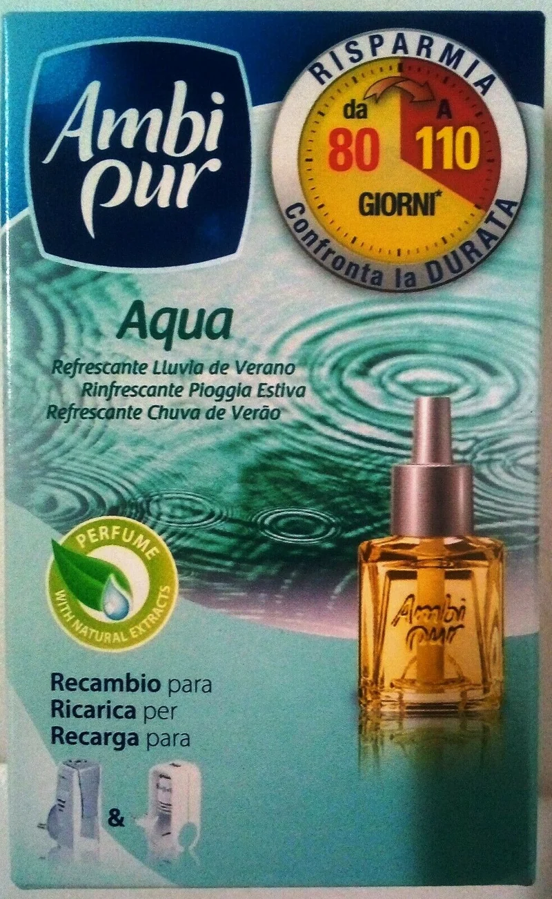 Profumo Ambipur casa aqua ricarica 20 ml. x 6 pezzi RINFRESCANTE PIOGGIA ESTIVA