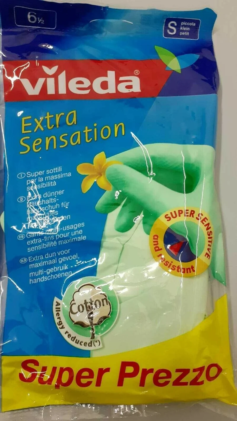 GUANTI CUCINA VILEDA EXTRA SENSATION MISURA PICCOLA SUPER SOTTILI E SENSIBILI