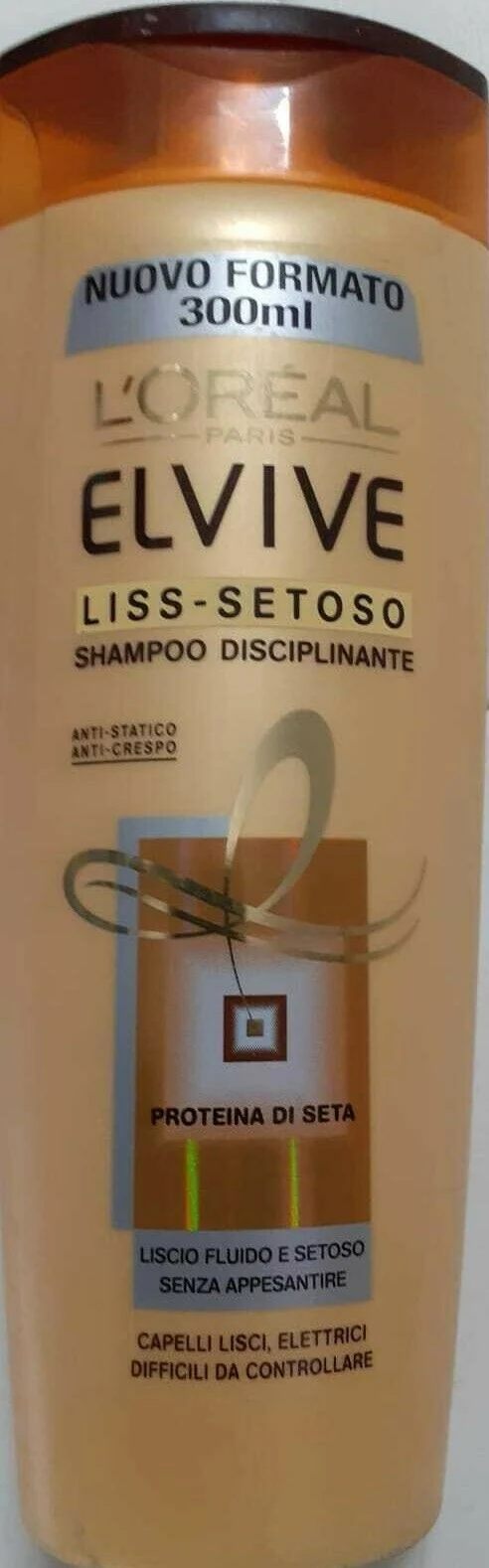 4 PEZZI L'OREAL ELVIVE SHAMPOO LISS SETOSO ML300 PER CAPELLI LISCI,E DIFFICILI