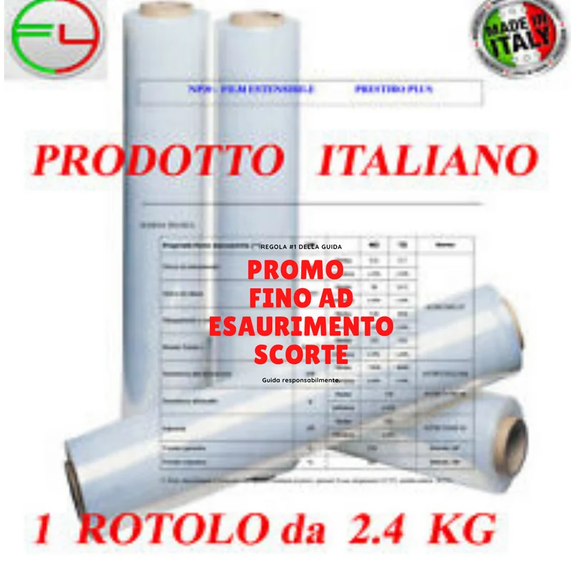 IMBALLAGGIO FILM ESTENSIBILE MANUALE TRASPARENTE PELLICOLA 1 ROTOLO Da 2.4 kg