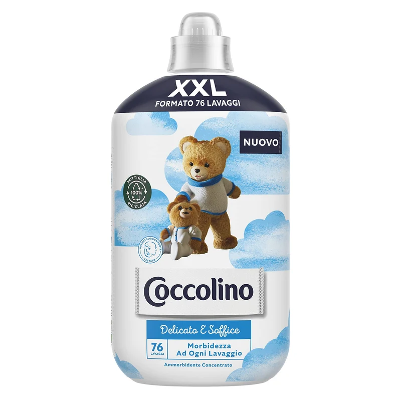 Coccolino Ammorbidente Concentrato Delicato e Soffice, Ammorbidente Lavatrice Ipoallergenico e Dermatologicamente Testato, Formato XXL Fino a 76 Lavaggi, 1750 ml