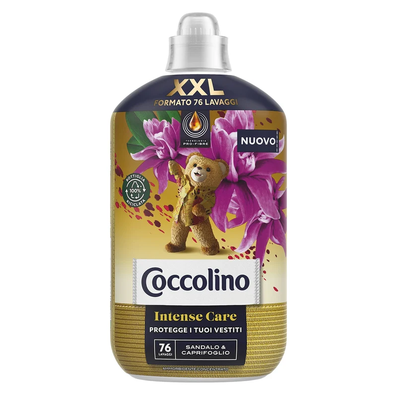 Coccolino Ammorbidente Concentrato Sandalo e Caprifoglio, Ammorbidente Lavatrice Intense Care con Tecnologia Pro-Fibre, Formato XXL Fino a 76 Lavaggi, 1750 ml