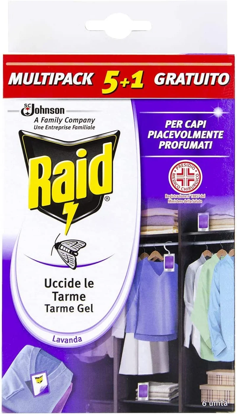 Mottenvernichtendes Mittel Gel für Schränke, Packung 6 Stück Ein Duft, Lavendel,