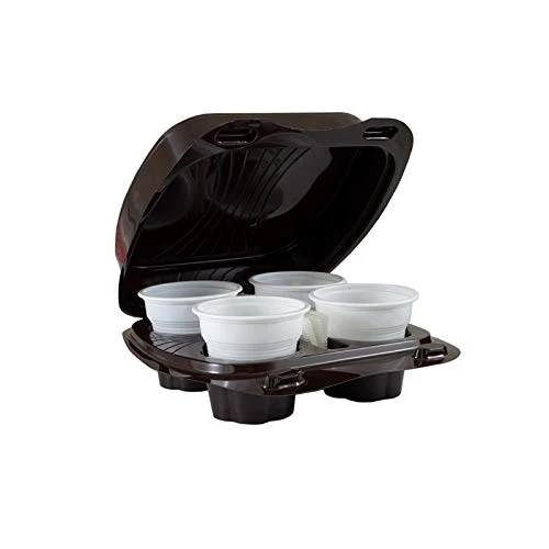 Vi.Pac 50 Contenitori KAFFEBox Pet caffè Asporto Bicchierini Caffe Confezioni plastica Coperchio Termici Trasporto Bar Coffee (4 caffè)