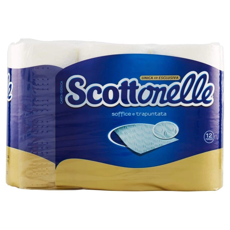 8 CONFEZIONI DA 12 ROTOLI CARTA IGIENICA SCOTTONELLE 96 ROTOLI