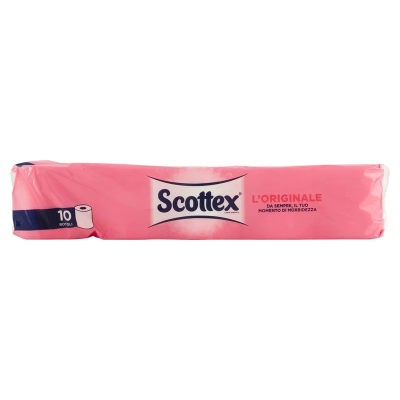 Scottex L'Originale Carta Igienica, Morbida e Assorbente, Confezione 100% Riciclabile, Fatto in Italia, 10 Rotoli Regular