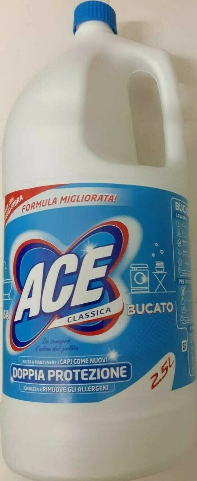 6 PEZZI ACE CANDEGGINA 2,5 LITRI REGOLARE CLASSICA. 1 CARTONE DA 6 PEZZI.