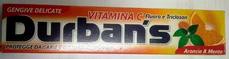 Dentifricio Durban's vitamina C arancia e menta ml.75 x3 pezzi x carie e gengive