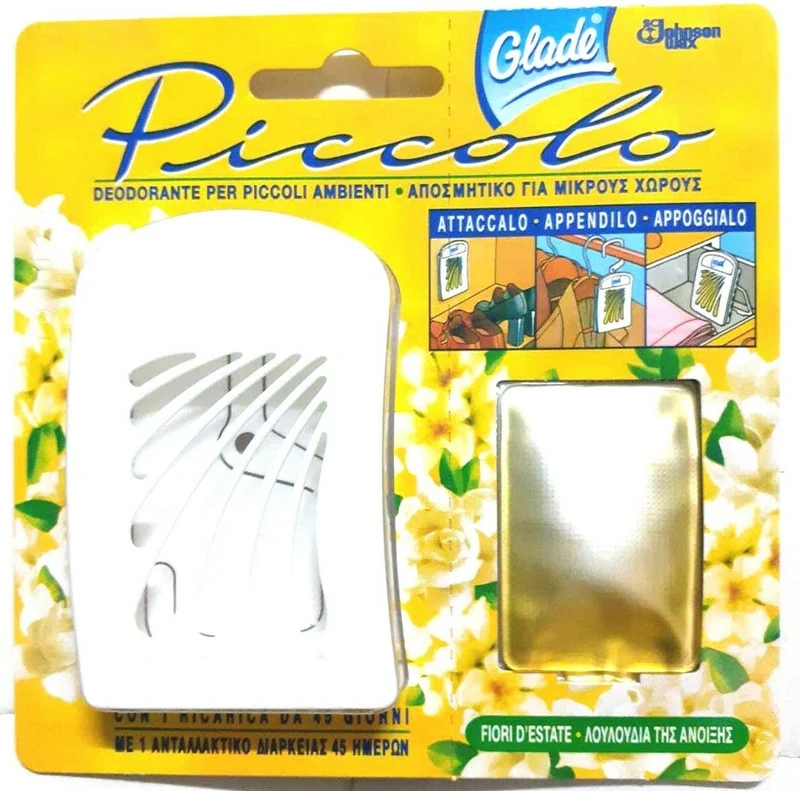 2 DEO Deodora1+1 PICCOLI AmbientI casa CON RICARICA 45 GIORNI Glade FIORI+ARANC.