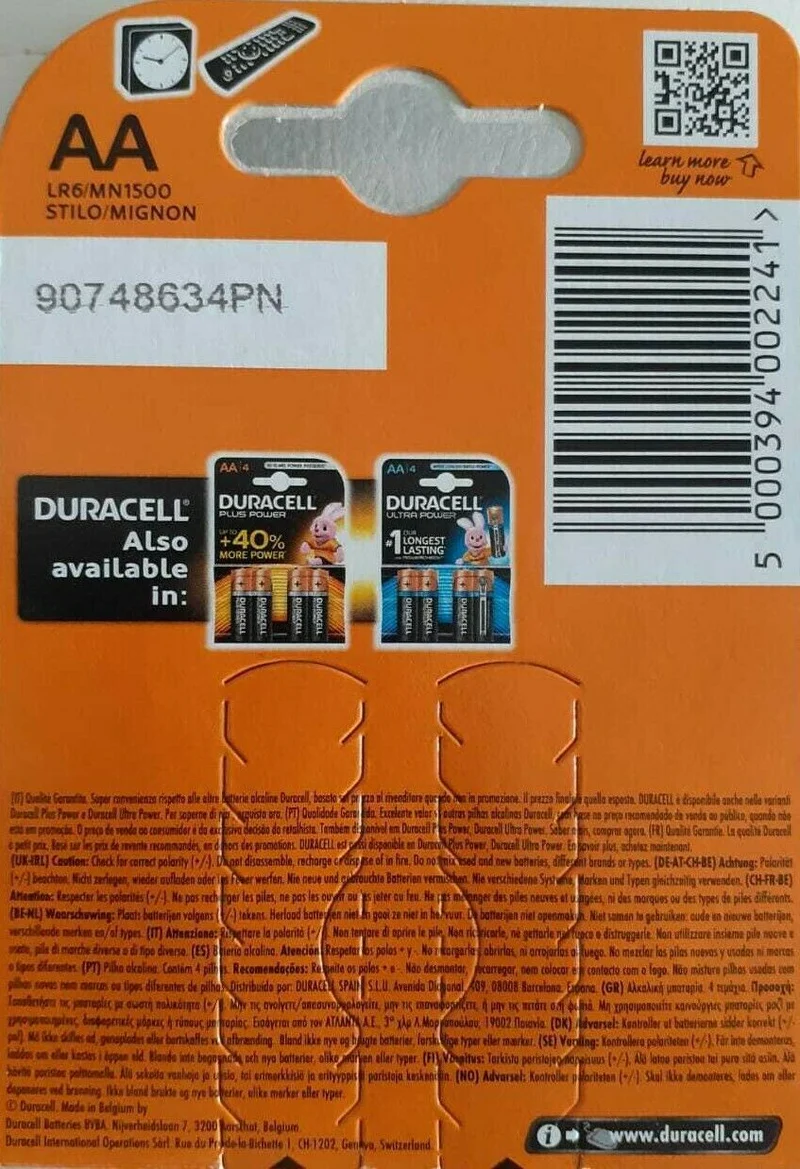 4 BLISTER X 4- 16 pile batterie STILO AAA DURACELL Simply
