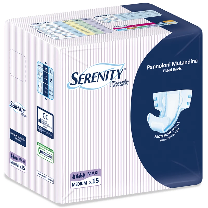 Pannolone Mutandina con elastici SERENITY CLASSIC Maxi - Adulti L (15 pz)