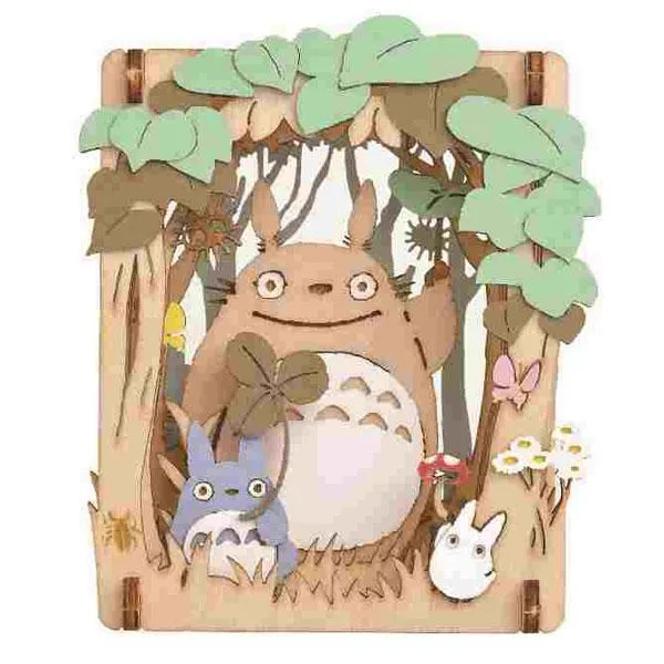 Paper Theater Wood Style Il mio vicino Totoro PT-W03X Un momento all'ombra di un albero Ensky
