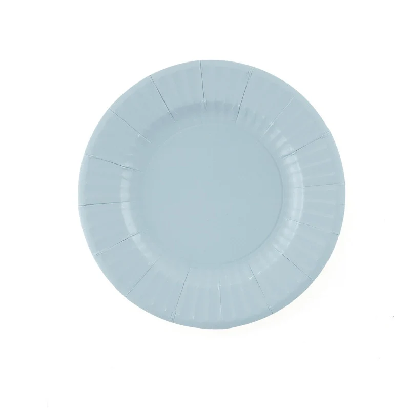 Piatti in Carta Biocompostabile Blu Fiordaliso 21 cm - 8 pezzi