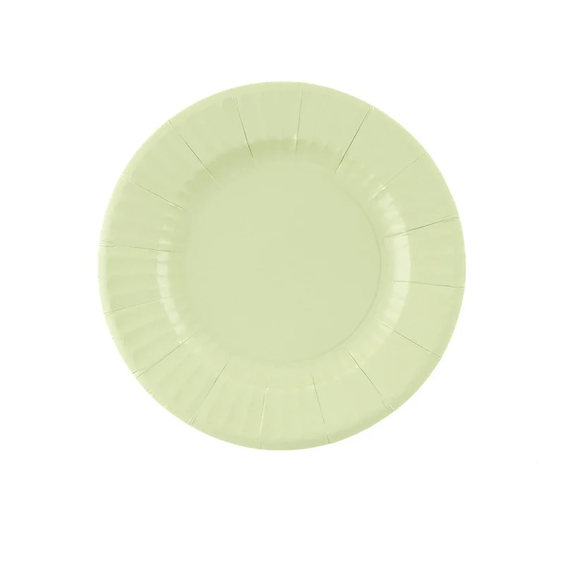 Piatti in Carta Biocompostabili Verde Salvia 27 cm - 8 pezzi