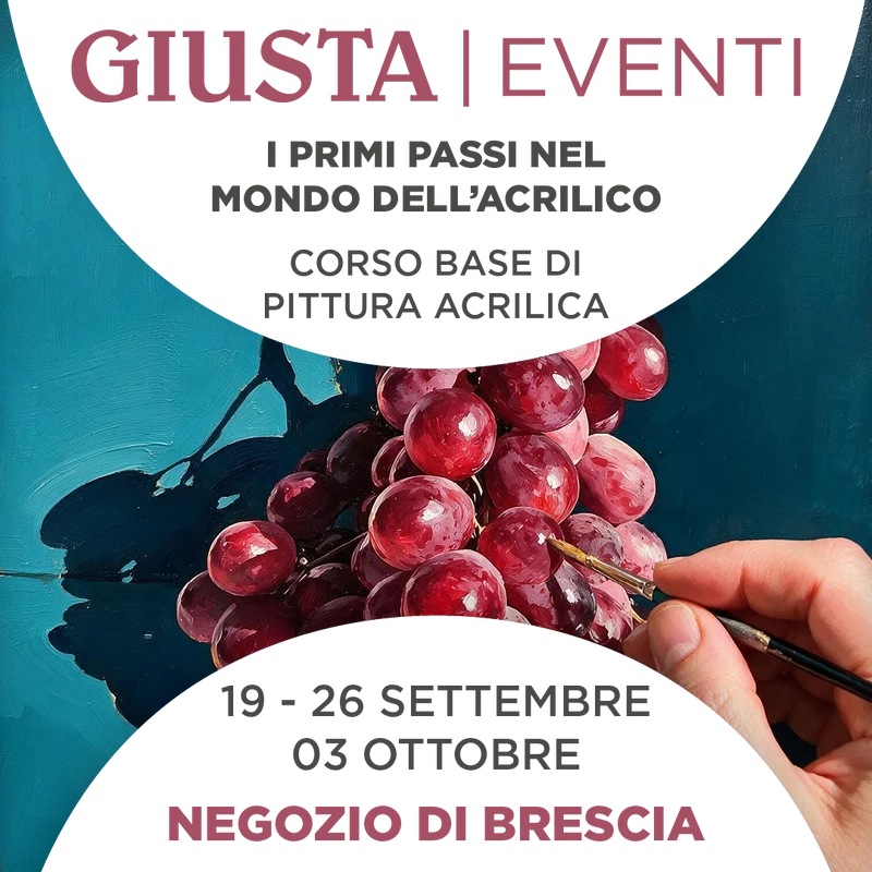 Corso Base di Pittura Acrilica | da Sabato 19 Settembre 2026 | Negozio di Brescia