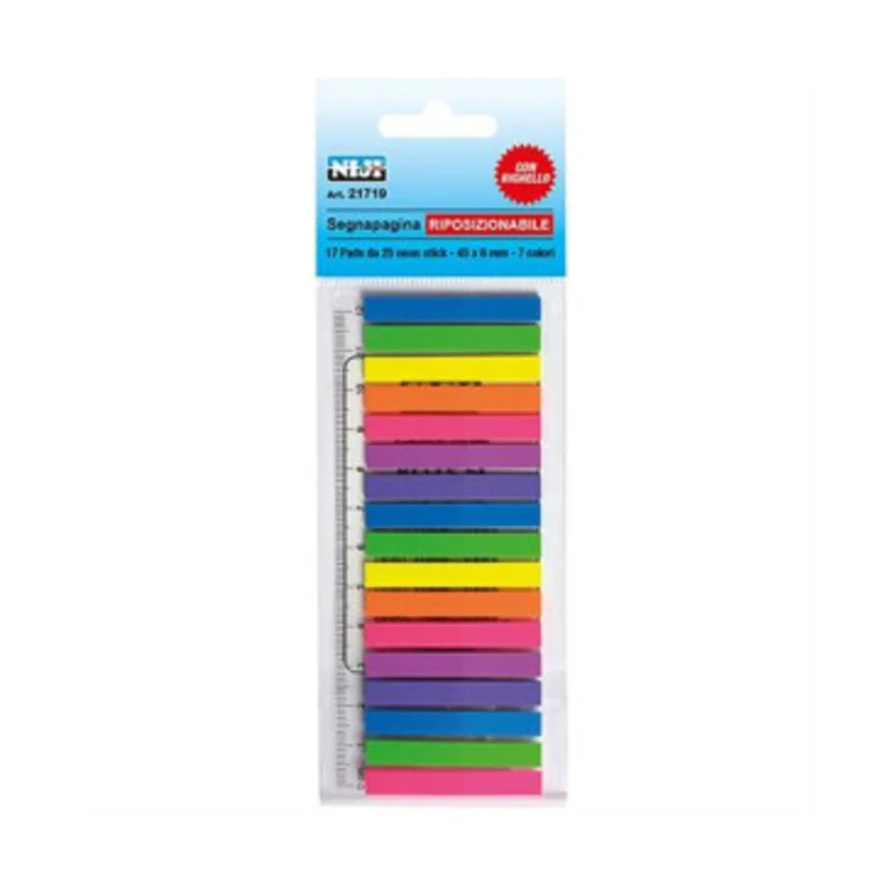 Segnapagina Neon Niji con Righello 45 x 6 mm - 425 pezzi