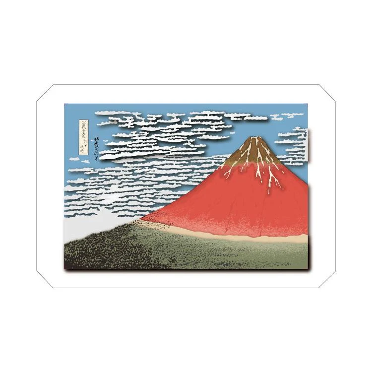 Paper Shadow Art Plus – Hokusai: Vento sottile, Mattina limpida (Fuji rosso) ENS-SA-C02