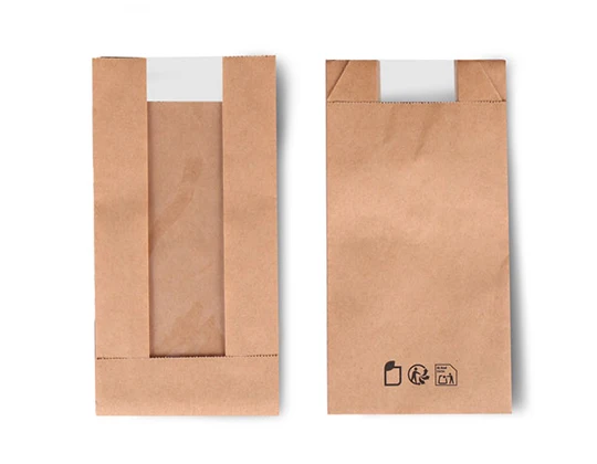 Bolsa kraft con ventana "DELUXE" 50 gsm 11x5x21cm (1000 unid/caja)-(exclusivo online)