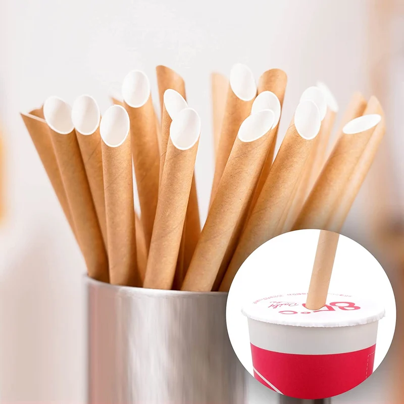 Pajitas Cartón Kraft 12mm x 21cm (Extra-Gruesas) (2500 unid/caja) (exclusivo online)