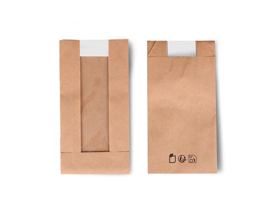 Bolsa kraft con ventana "DELUXE" 50 gsm 9x5x17cm (1000 unid/caja)-(exclusivo online)