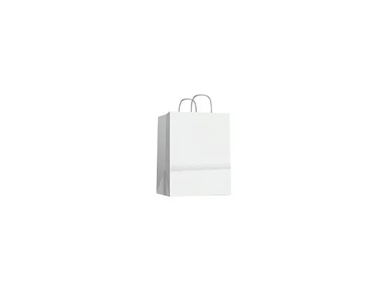 Bolsa Blanca Asa Rizada XS 90gsm (18+8x25cm)-(250 unid/caja)-(exclusivo online)