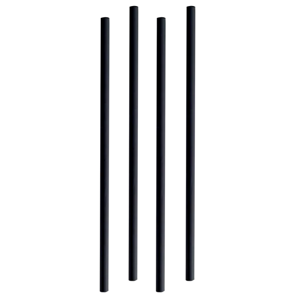 Pajitas Cartón Negras 6mm x 20cm (Delgadas) (pack con 100 unid/ caja con 10000 unid)