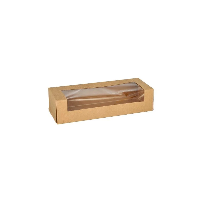 Cajas para Sushi 19,5 x 7 x 4,5 cm con ventana de PLA (25 unid/pack)