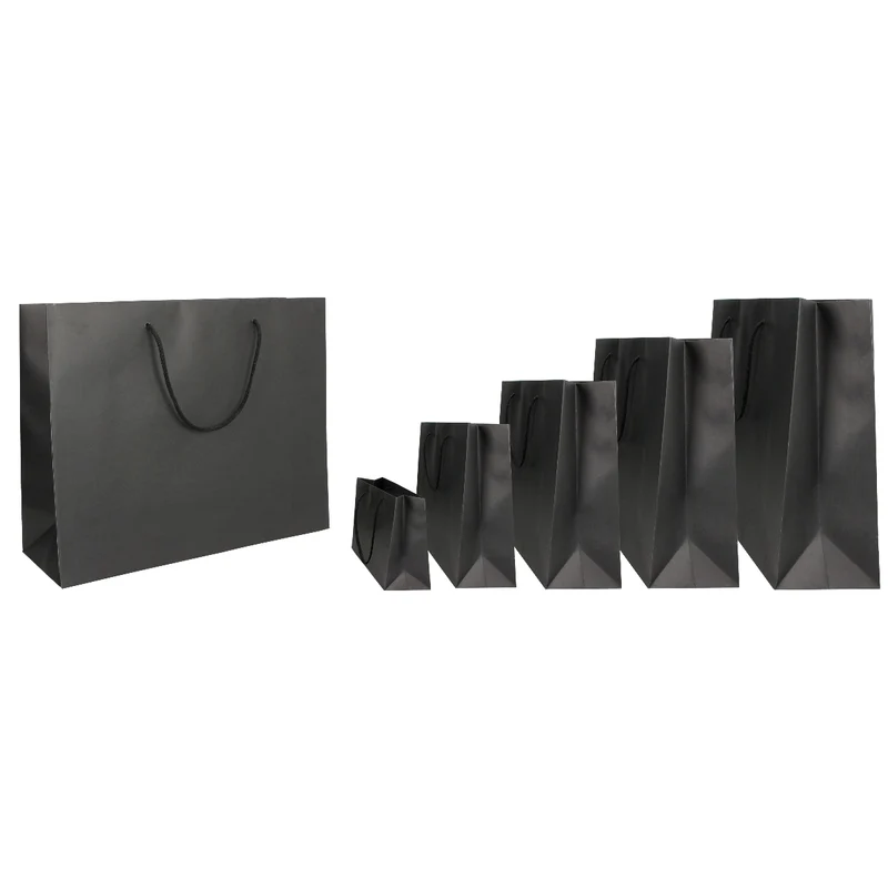 Borse in Carta Stampata Premium Nero 36 x 13 x 32 cm - 10 pezzi
