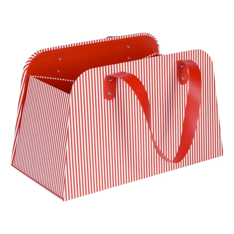 Borsa in Carta a Righe Rosso e Bianco 38 x 20 x 23 cm
